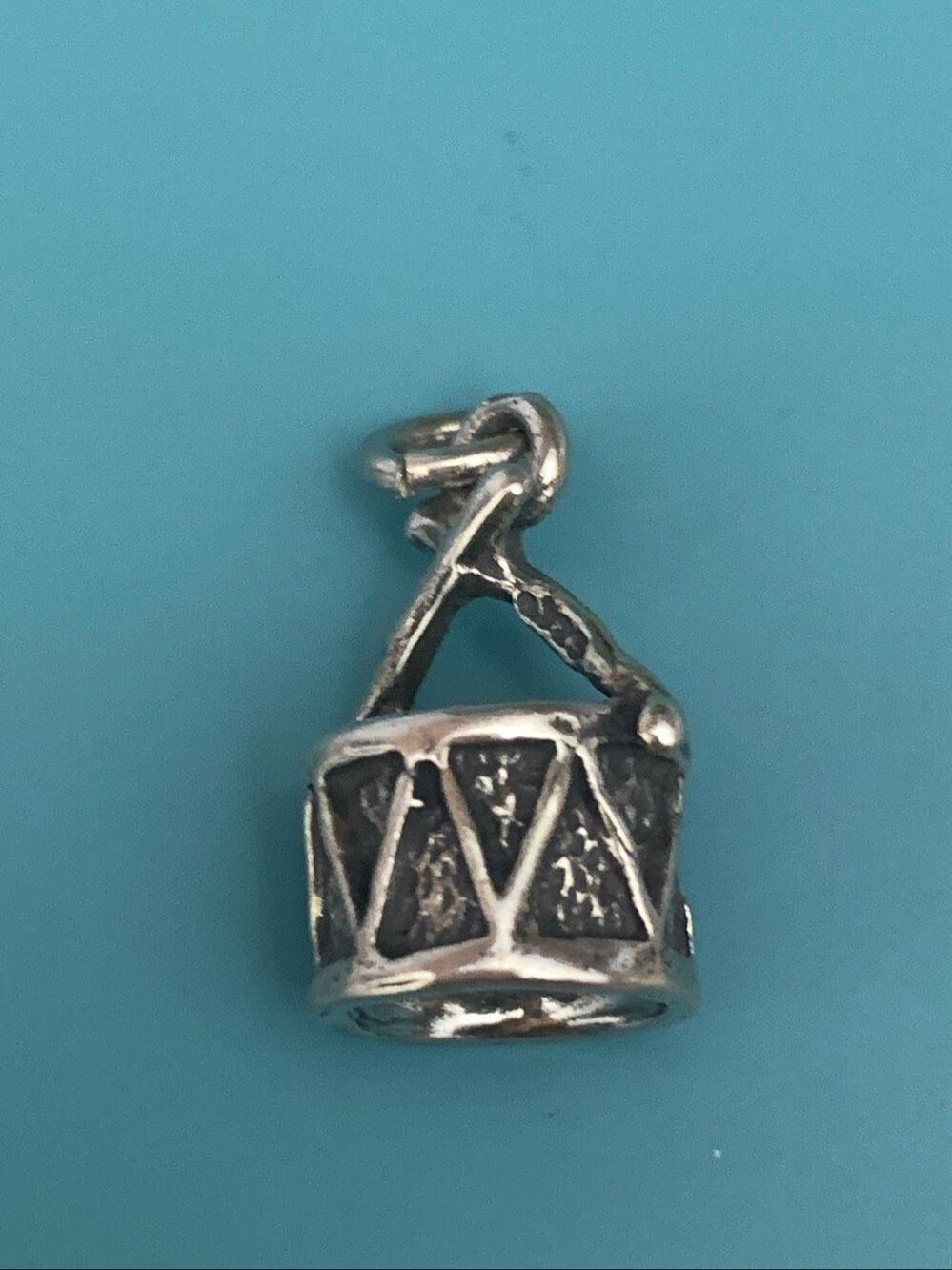 Drum Music Sterling Silver Jewelry Charm #band